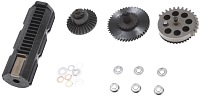 Set of gears, helical teeth, super high torque, Systema