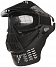 Protective mask, with mesh, large, black, ACM