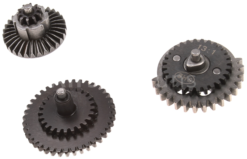 Set of gears, flat teeth, high speed, 13:1, SHS