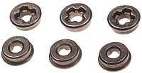 Bushings, steel, oilless, 7mm, cross slot, SHS