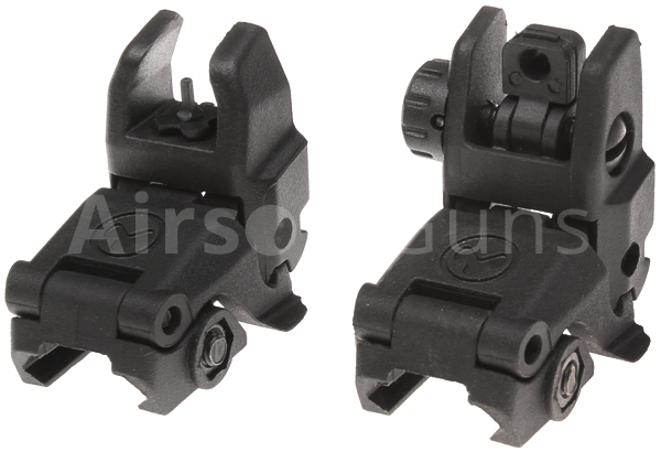 Folding sight, MBUS, black, SHS