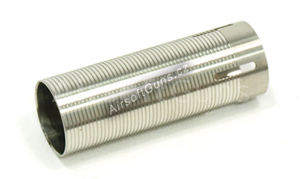 Polished stainless steel cylinder M4, ribbed, O slot, SHS