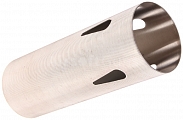 Bore-Up polished stainless steel cylinder M4, ribbed V cutout, SHS