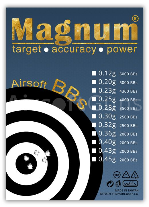 Airsoft BBs, 0.28g, 6mm, 3500rd, Magnum AirsoftGuns