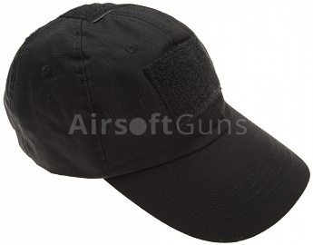 Baseball cap, velcro panels, black, ACM