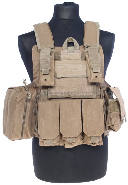 Tactical Strike Plate Carrier Vest Ballistic w/ Molle 3 Magazine Medic Pouches 
