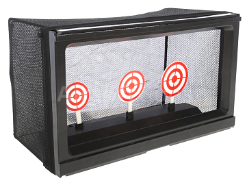 Practice shooting range with net, Well