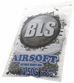 Airsoft BBs, 0.50g, 6mm, gray, stainless, 1000rd, small bag, BLS