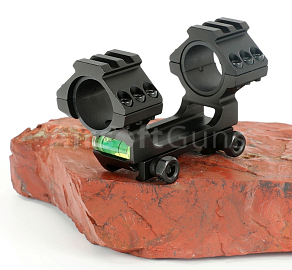 Mount base Y038 UHD, 25/30 mm, bubble level, black, T-Eagle