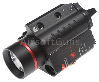 Tactical flashlight, full metal, M7P, LED, laser, black, ACM